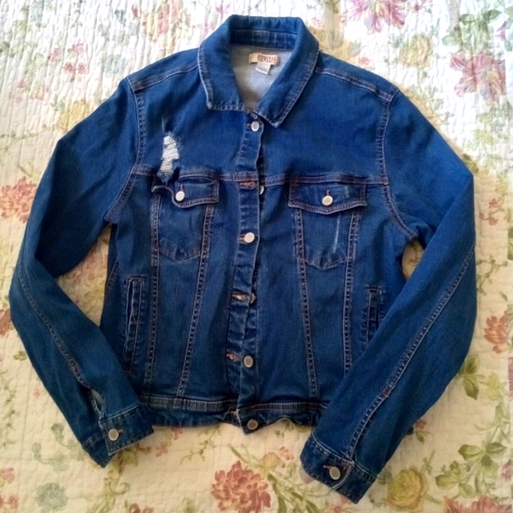 Levi's Blue Jean Jacket Cropped Vintage Style Route 66